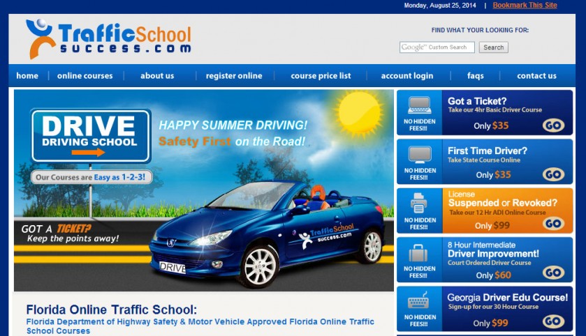 Traffic School Success Homepage
