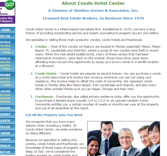 condo hotels center about us page
