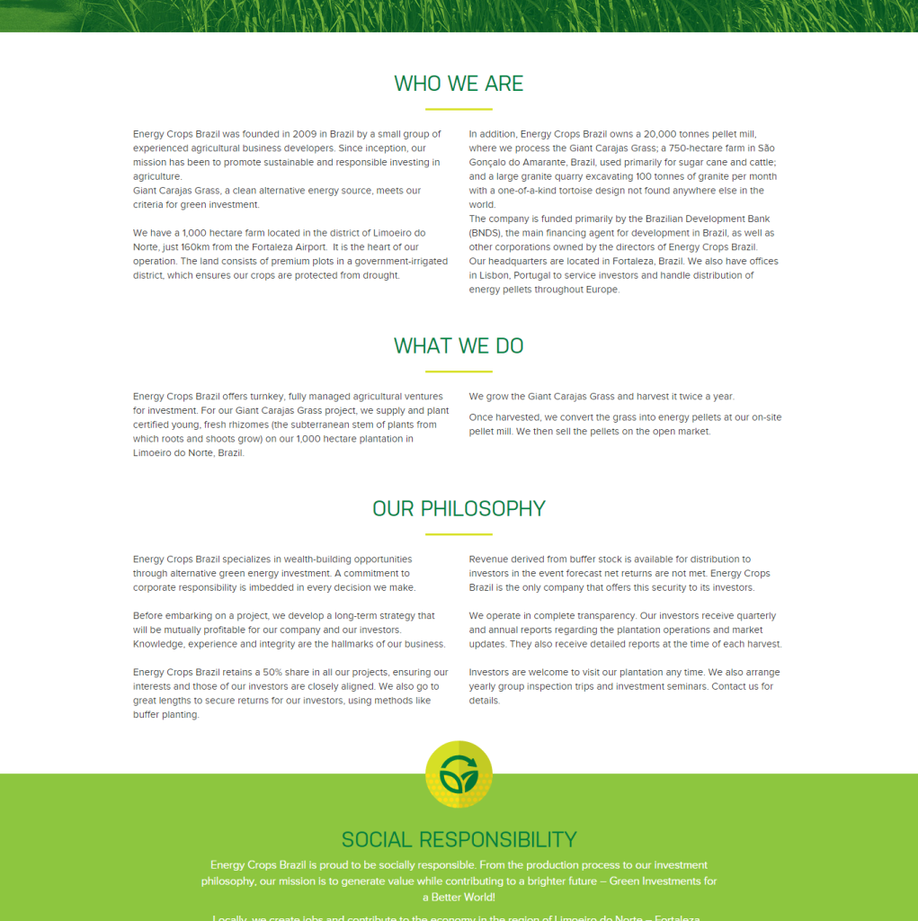 energy crops brazil about us page
