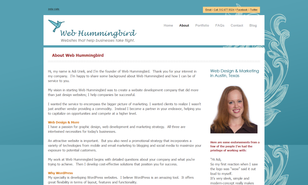 web hummingbird about us page