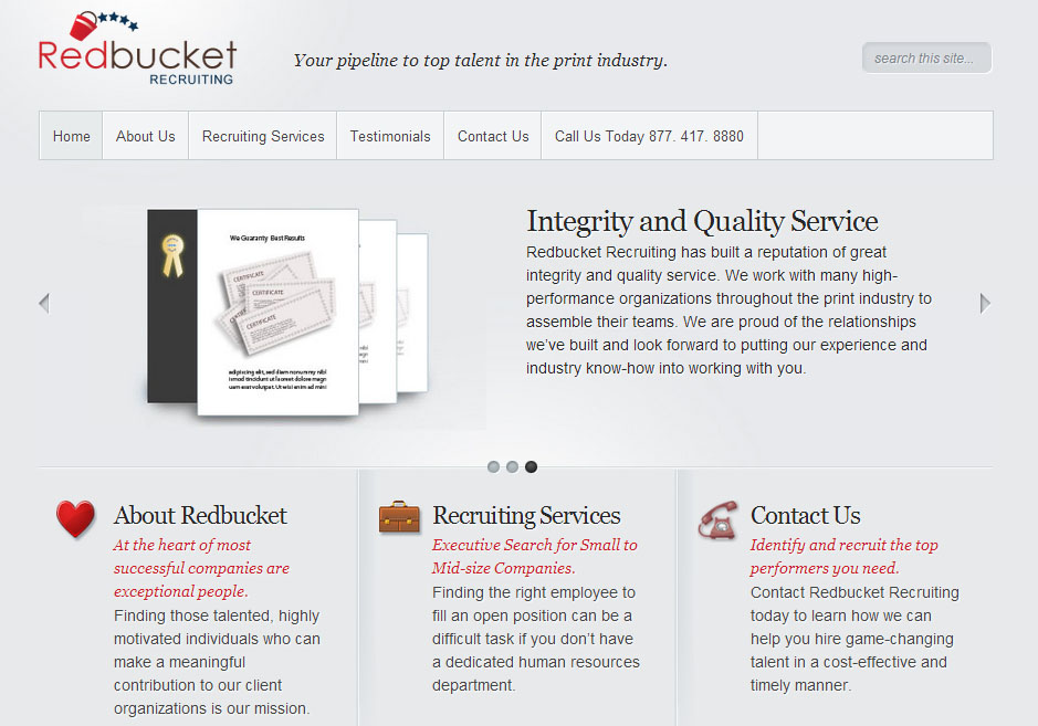 Redbucket Recruiting Homepage